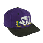NBA (Front Row) - Utah Jazz Embroidered Snapback Hat 1990s OSFA Vintage Retro Basketball