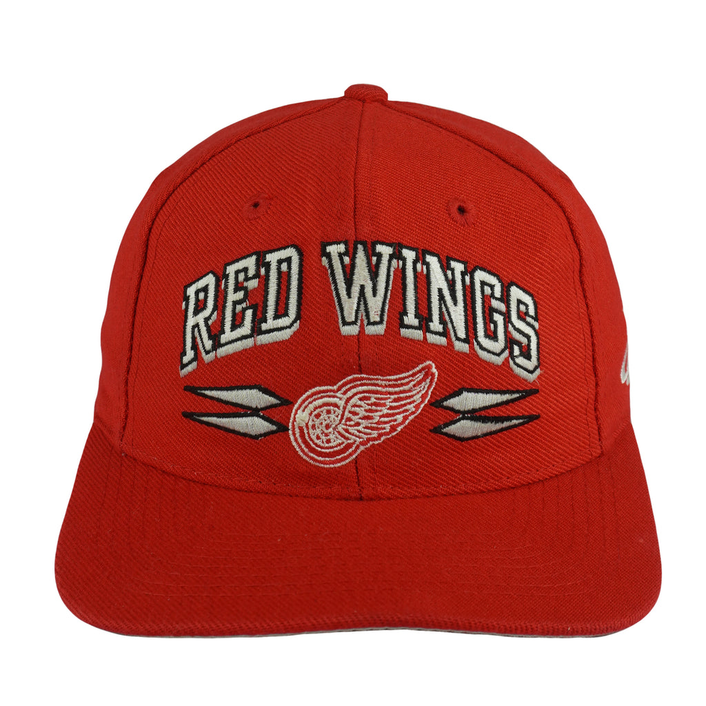 NHL (Logo Athletic) - Detroit Red Wings Snapback Hat 1990s OSFA Vintage Retro Hockey