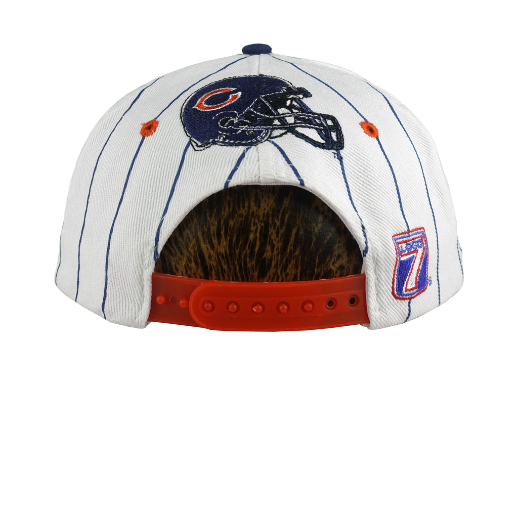NFL (Logo 7) - Chicago Bears Pinstripe Snapback Hat 1990s OSFA Vintage Retro Football