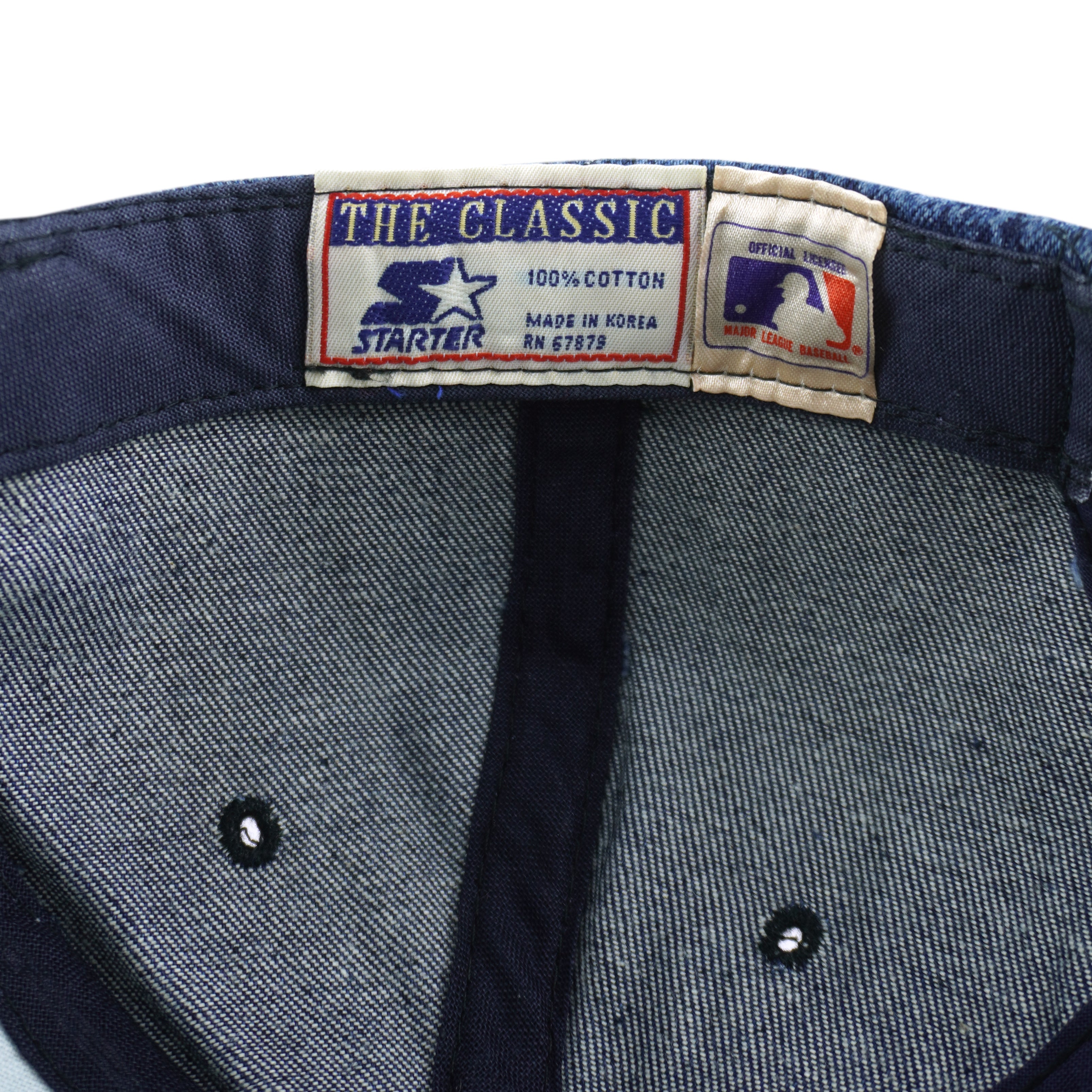 Starter (The Classic) - New York Yankees Denim Snapback Hat 1990s OSFA Vintage Retro Baseball