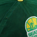 Vintage NBA - Seattle SuperSonics Embroidered Snapback Hat 1990s OSFA in green and yellow
