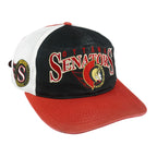 NHL (Sens-Wear) - Ottawa Senators Embroidered Strapback Hat 1990s OSFA Vintage Retro Hockey