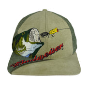 Budweiser - Bass Fishing Embroidered Strapback Hat 1990s OSFA Vintage Retro