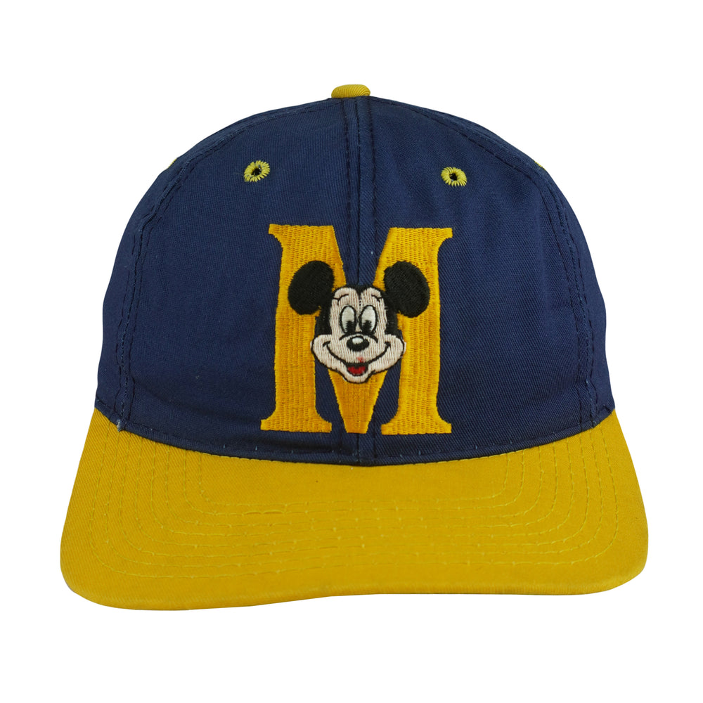 Disney - Mickey Mouse Embroidered Snapback Hat 1990s OSFA Vintage Retro