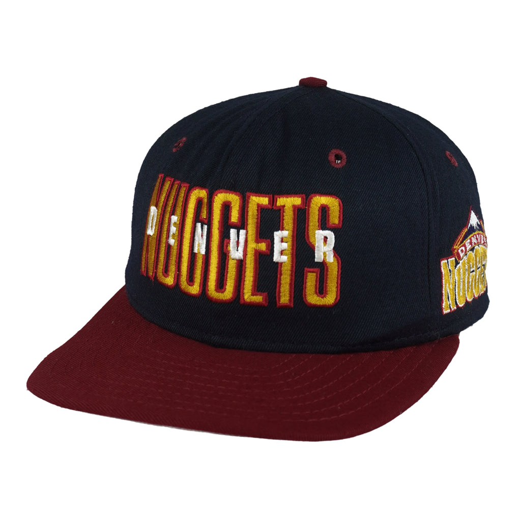 NBA (AJD) - Denver Nuggets Spell-Out Embroidered Snapback Hat 1990s Vintage Retro Basketball