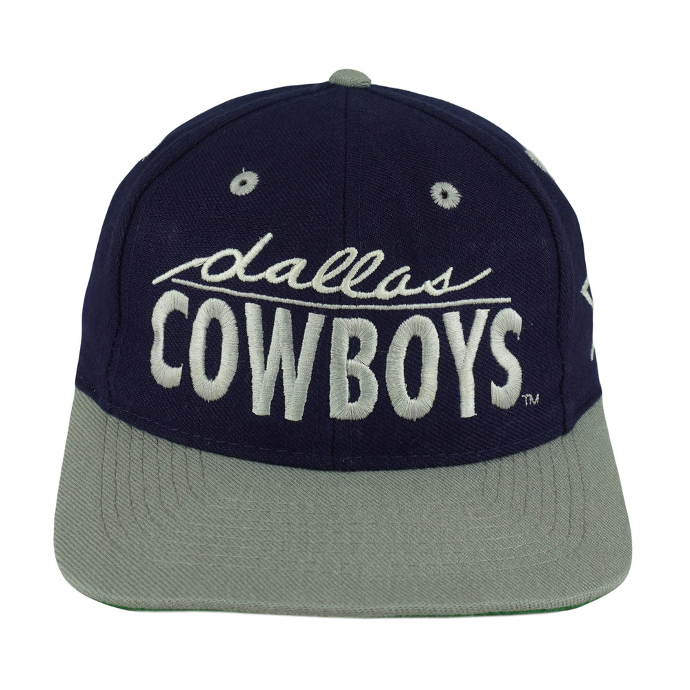 NFL (The Game) - Blue & Grey Dallas Cowboys Embroidered Snapback Hat 1990s OSFA Vintage Retro Football