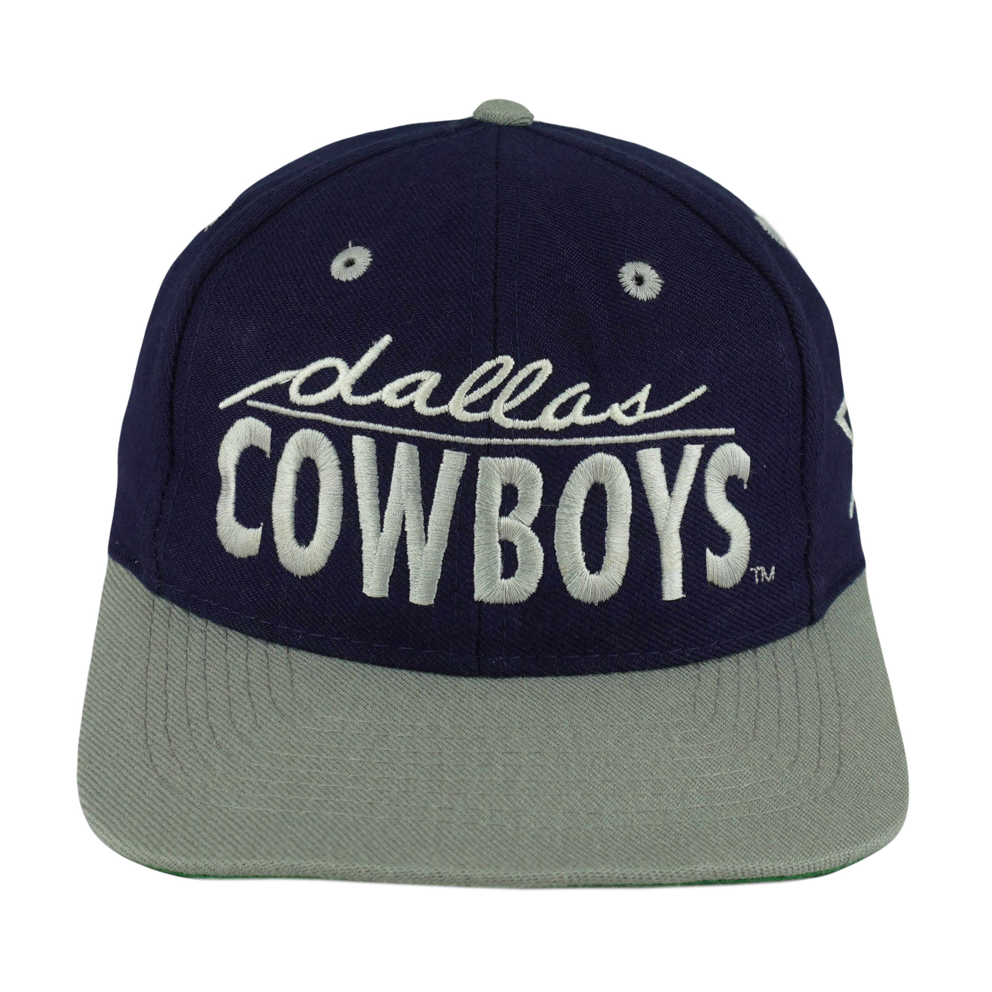 NFL (The Game) - Blue & Grey Dallas Cowboys Embroidered Snapback Hat 1990s OSFA Vintage Retro Football