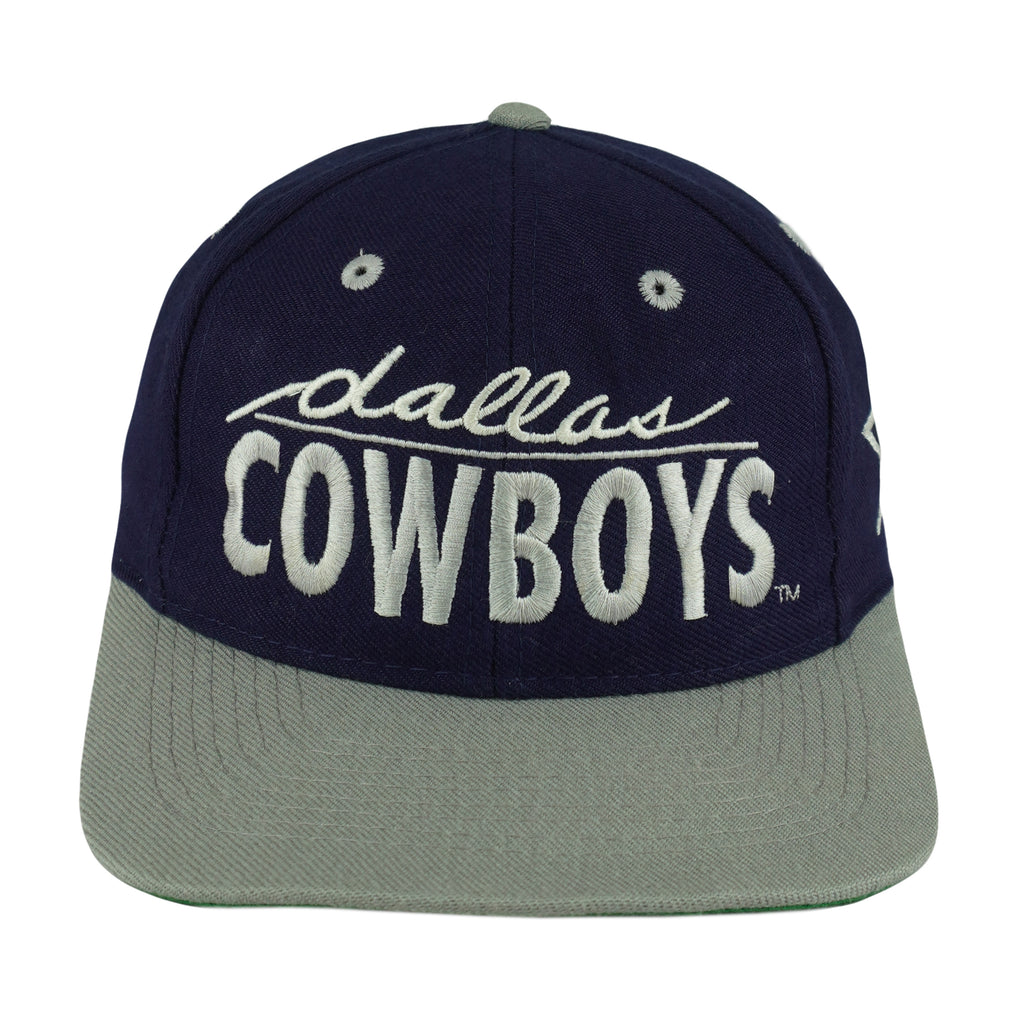 NFL (The Game) - Blue & Grey Dallas Cowboys Embroidered Snapback Hat 1990s OSFA Vintage Retro Football