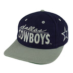 NFL (The Game) - Blue & Grey Dallas Cowboys Embroidered Snapback Hat 1990s OSFA Vintage Retro Football