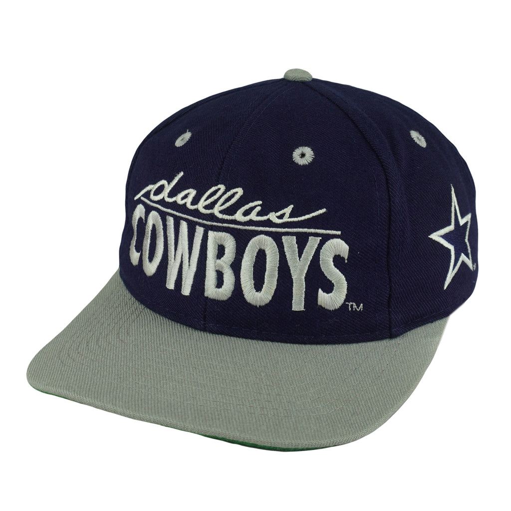 NFL (The Game) - Blue & Grey Dallas Cowboys Embroidered Snapback Hat 1990s OSFA Vintage Retro Football