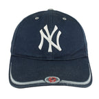 Vintage MLB (T.E.I) - New York Yankees Big Logo Strapback Hat 1990s OSFA in blue