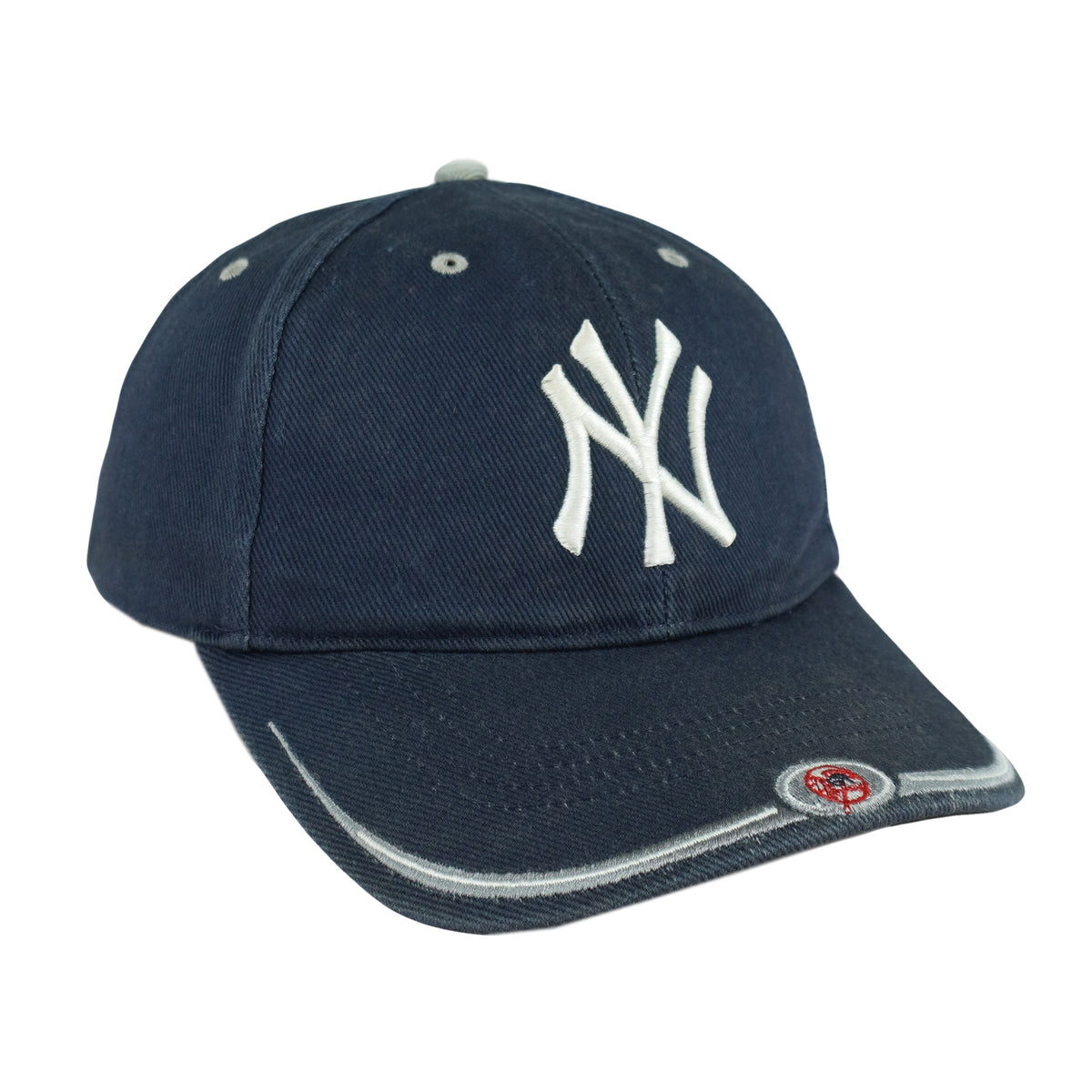 Vintage MLB (T.E.I) - New York Yankees Big Logo Strapback Hat 1990s OSFA in blue