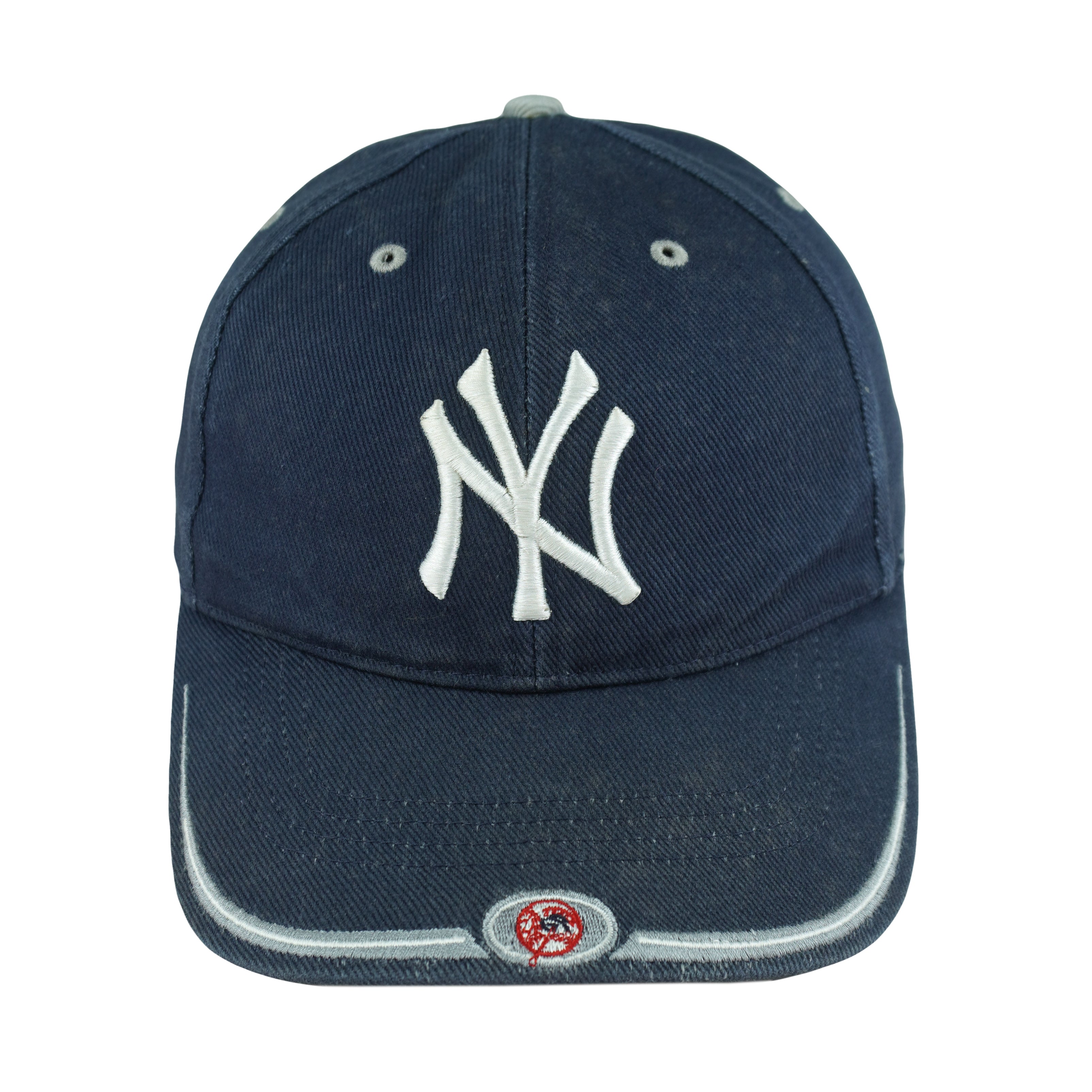 Vintage MLB (T.E.I) - New York Yankees Big Logo Strapback Hat 1990s OSFA in blue