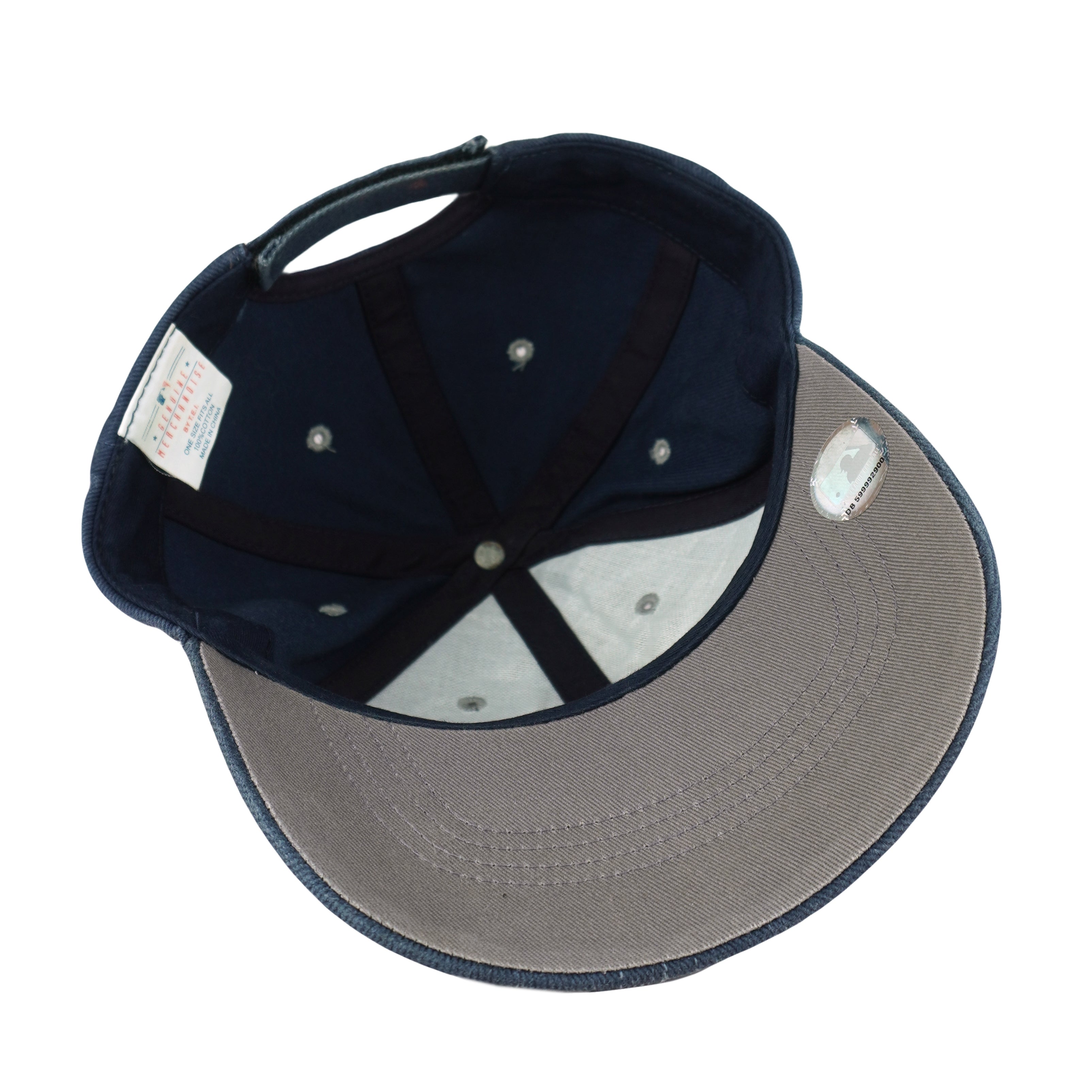 Vintage MLB (T.E.I) - New York Yankees Big Logo Strapback Hat 1990s OSFA in blue