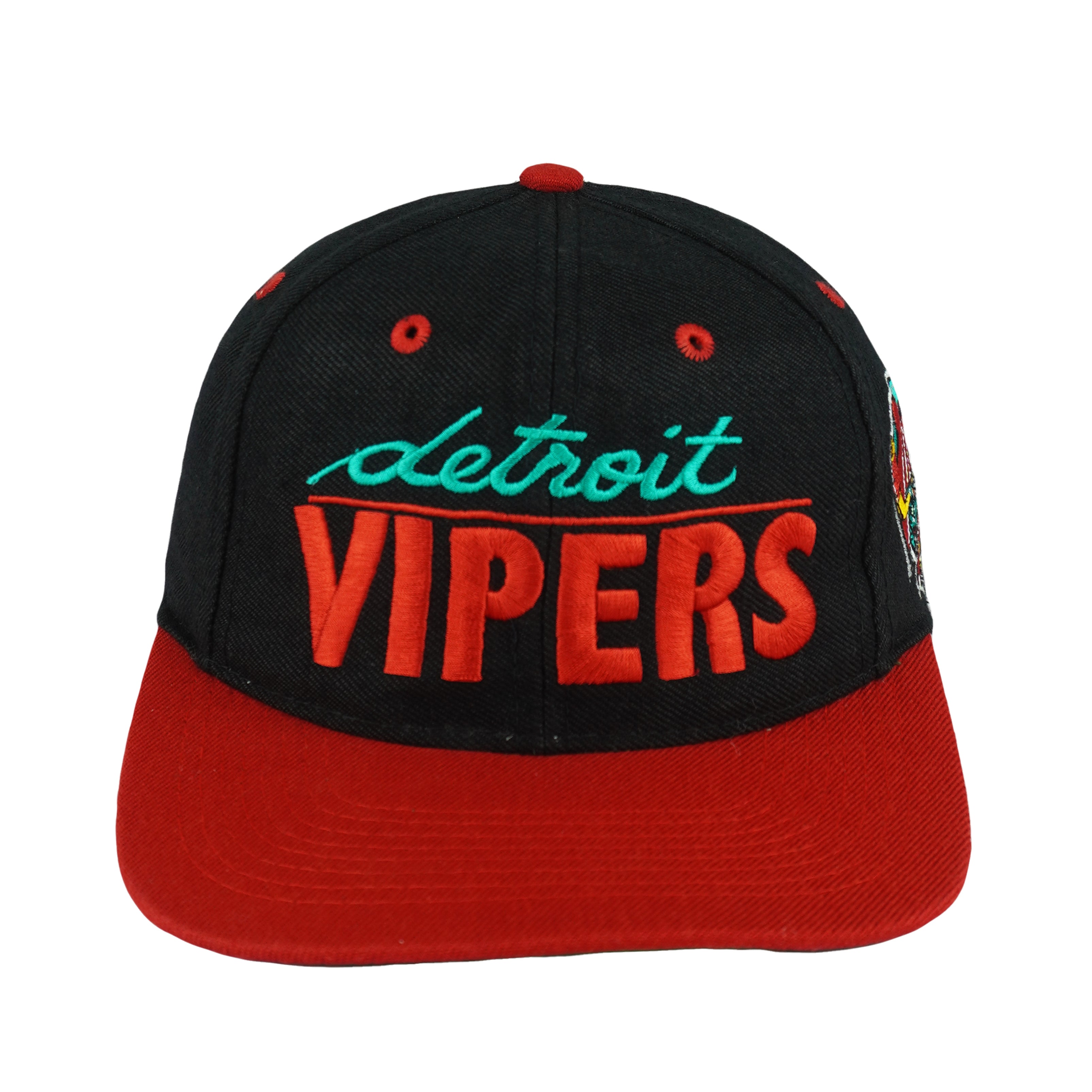 IHL (The Game) - Detroit Vipers Spell-Out Snapback Hat 1990s OSFA Vintage Retro Hockey