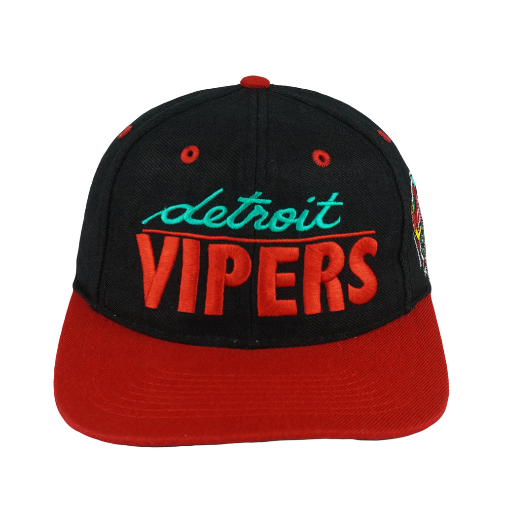 IHL (The Game) - Detroit Vipers Spell-Out Snapback Hat 1990s OSFA Vintage Retro Hockey