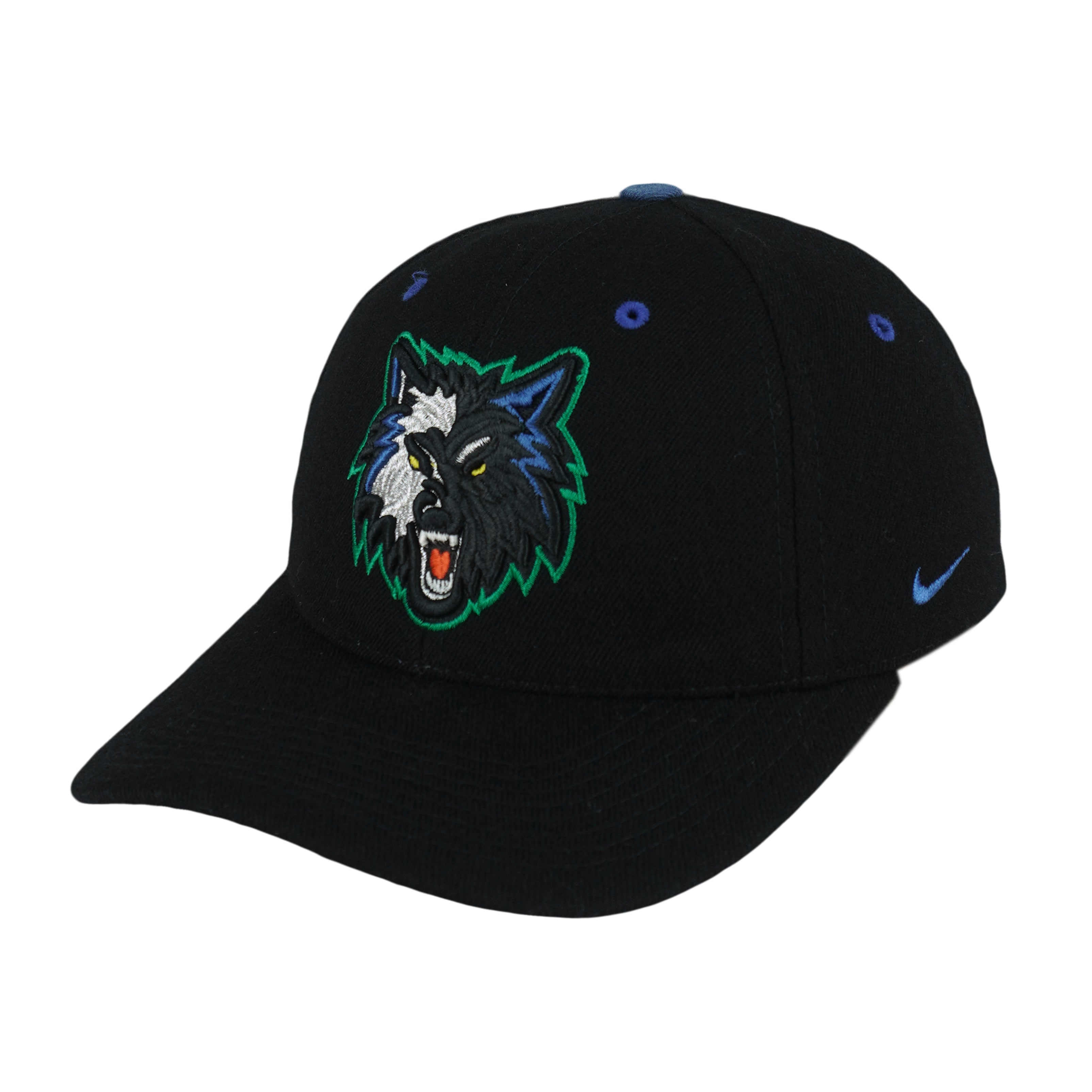 Nike - NBA Minnesota Timberwolves 100% Wool Strapback Hat 1990s OSFA Vintage Retro Basketball