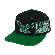 NFL (Apex One) - Philadelphia Eagles Rhinestone Logo Snapback Hat 1990s OSFA Vintage Retro Football