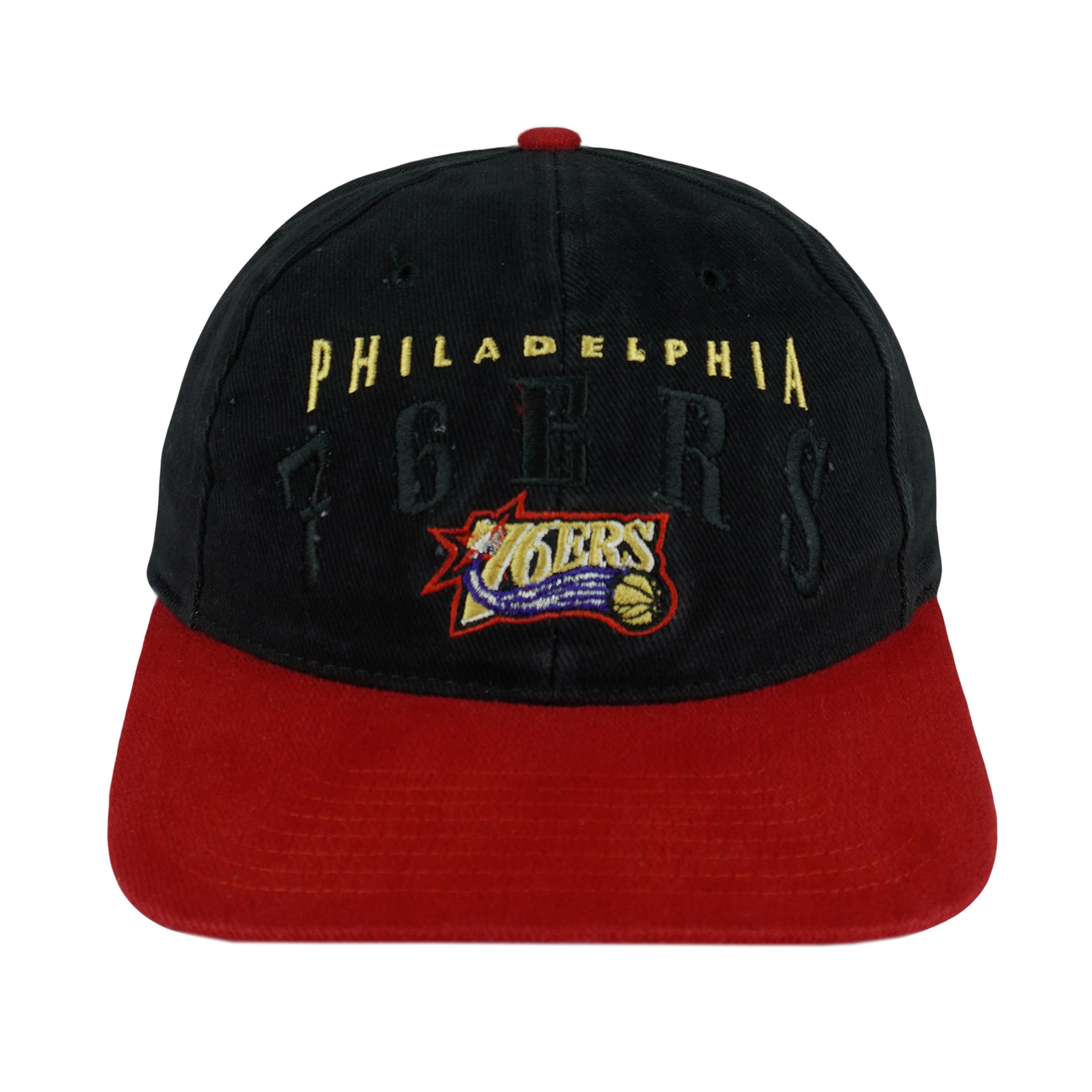 NBA (Twins) - Philadelphia 76ers Embroidered Strapback Hat 1990s OSFA Vintage Retro Basketball
