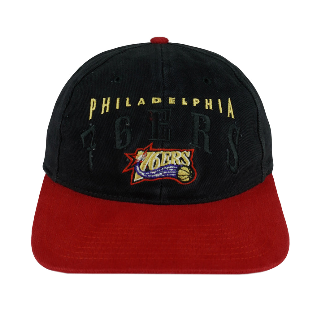 NBA (Twins) - Philadelphia 76ers Embroidered Strapback Hat 1990s OSFA Vintage Retro Basketball