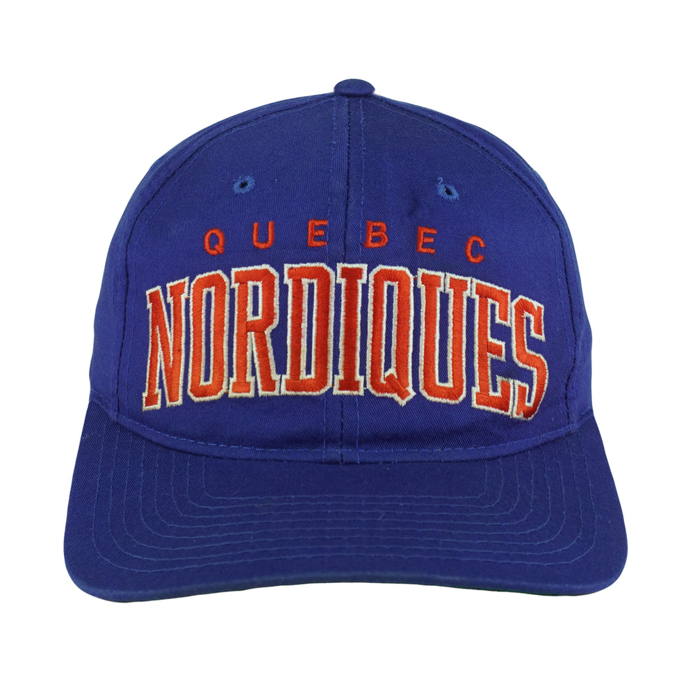 Starter (NHL) - Quebec Nordiques Spell-Out Snapback Hat 1990s OSFA Vintage Retro Hockey