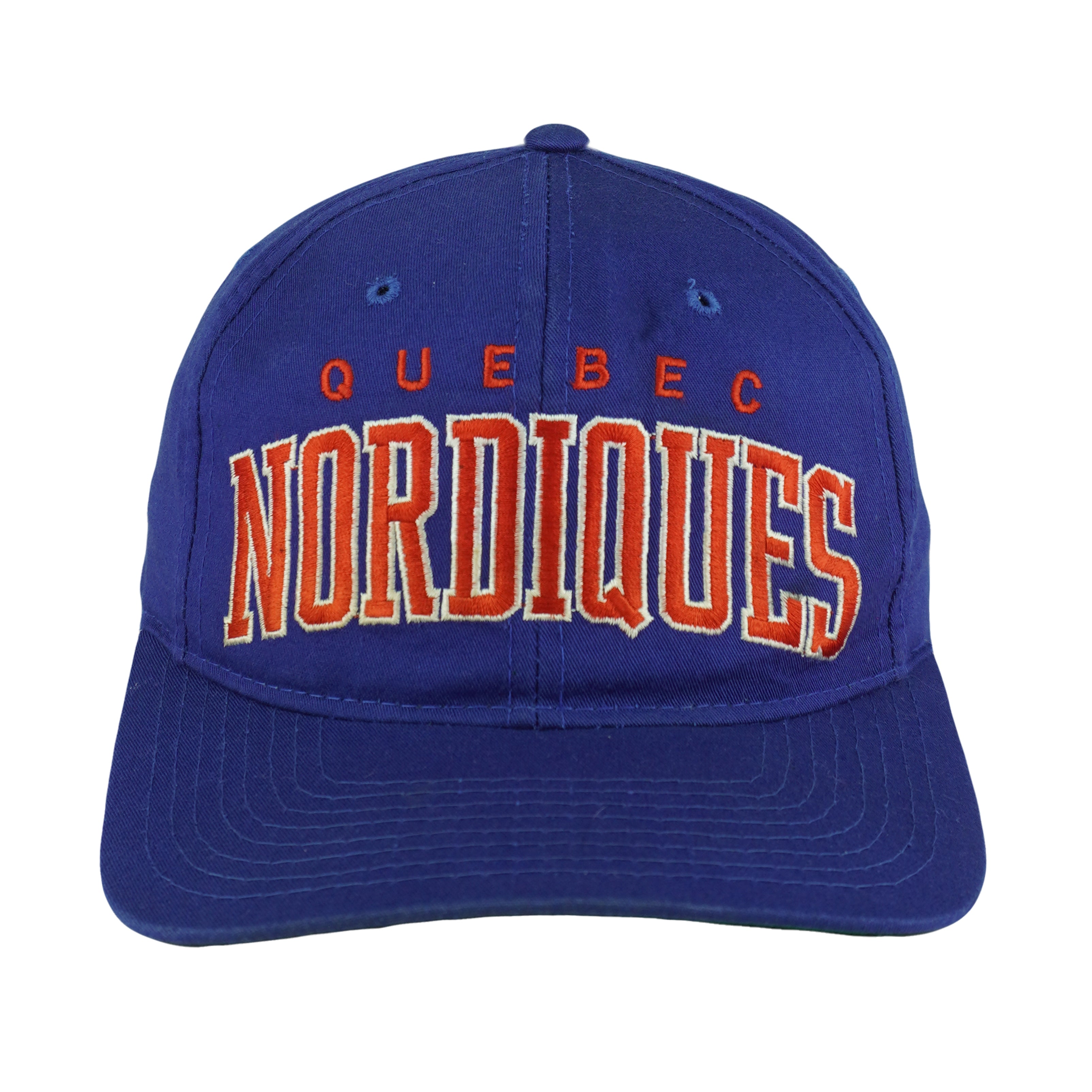 Starter (NHL) - Quebec Nordiques Spell-Out Snapback Hat 1990s OSFA Vintage Retro Hockey