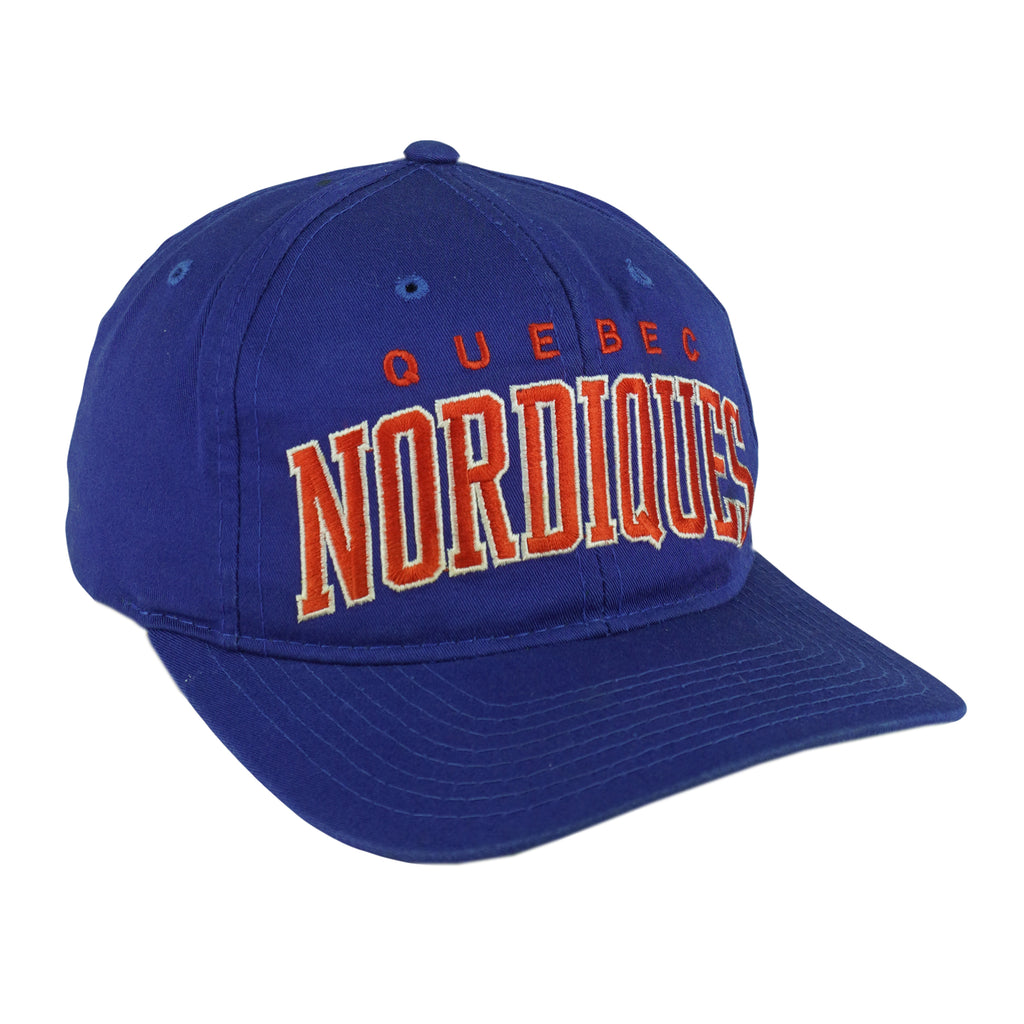 Starter (NHL) - Quebec Nordiques Spell-Out Snapback Hat 1990s OSFA Vintage Retro Hockey