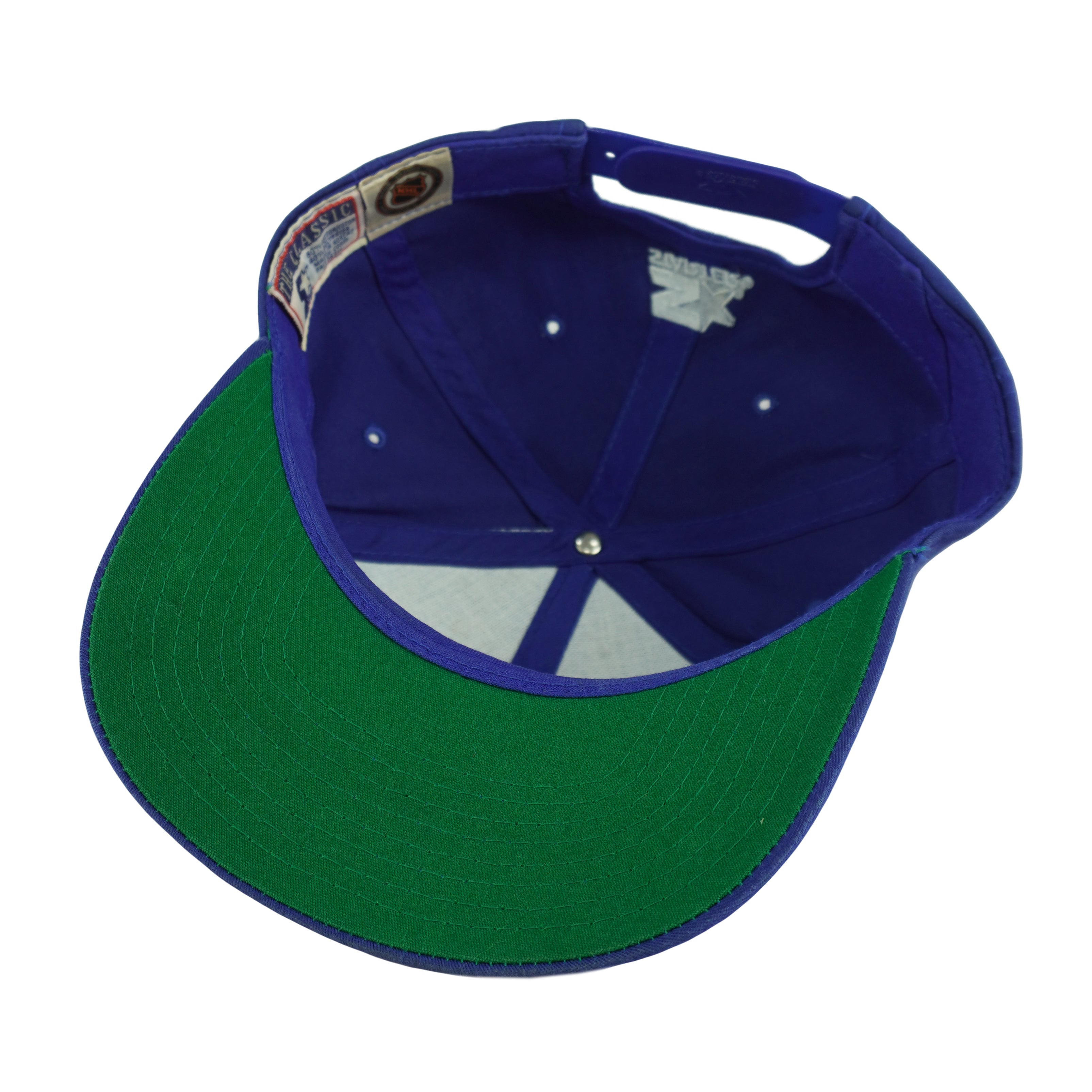 Starter (NHL) - Quebec Nordiques Spell-Out Snapback Hat 1990s OSFA Vintage Retro Hockey