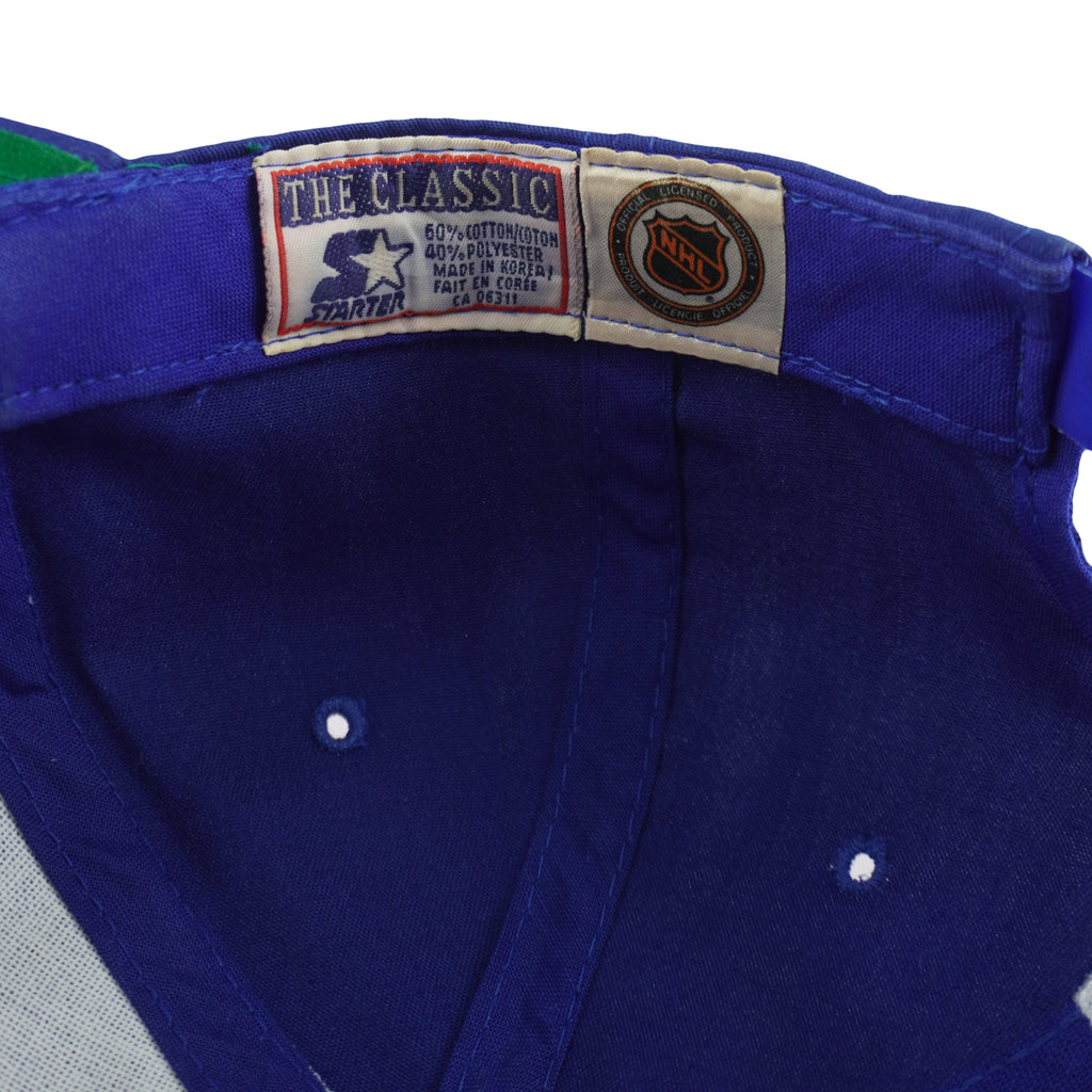 Starter (NHL) - Quebec Nordiques Spell-Out Snapback Hat 1990s OSFA Vintage Retro Hockey