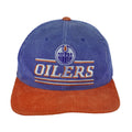 NHL (Ted Fletcher) - Edmonton Oilers Corduroy Snapback Hat 1990s OSFA Vintage Retro Hockey