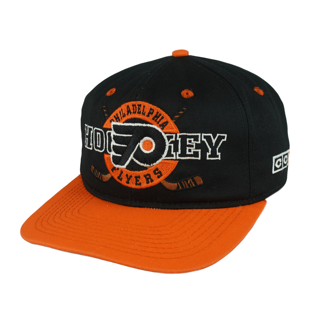 NHL (#1 Apparel) - Philadelphia Flyers Big Logo Snapback Hat 1990s OSFA Vintage Retro Hockey