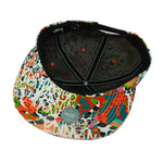 Stussy - 3D Puff All Over Print Snapback Hat 1990s OSFA Vintage Retro