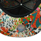 Stussy - 3D Puff All Over Print Snapback Hat 1990s OSFA Vintage Retro