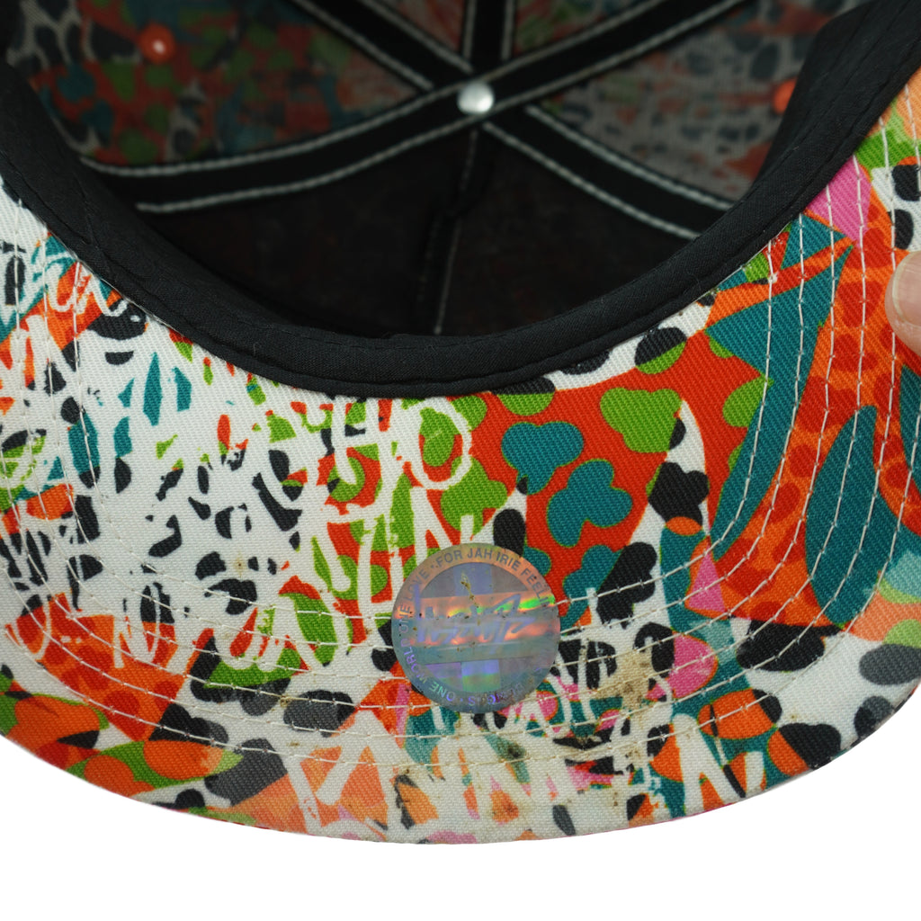 Stussy - 3D Puff All Over Print Snapback Hat 1990s OSFA Vintage Retro