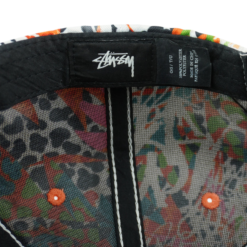Stussy - 3D Puff All Over Print Snapback Hat 1990s OSFA Vintage Retro