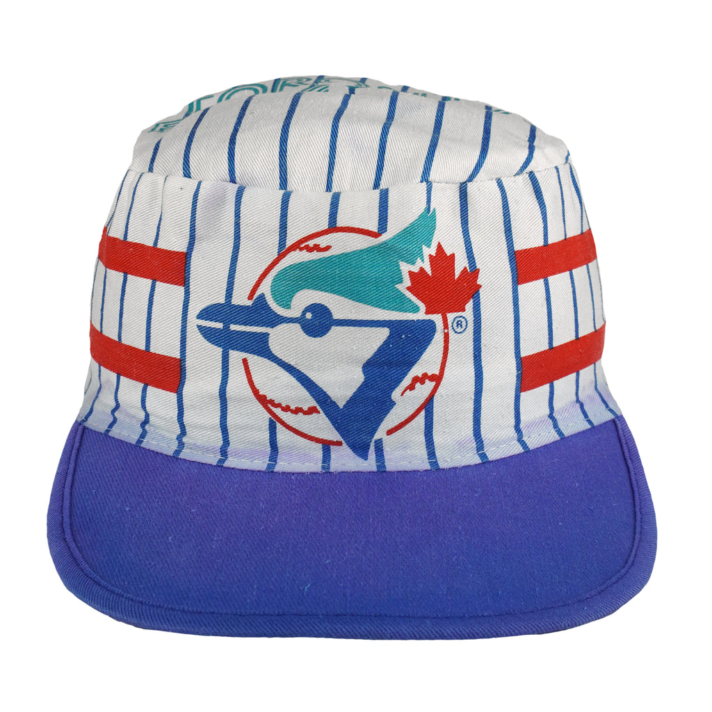 MLB - Toronto Blue Jays Pinstripe Painter Pillbox Hat 1990s OSFA Vintage Retro Baseball