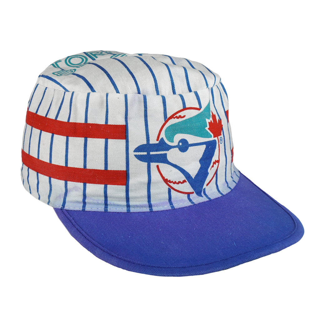MLB - Toronto Blue Jays Pinstripe Painter Pillbox Hat 1990s OSFA Vintage Retro Baseball