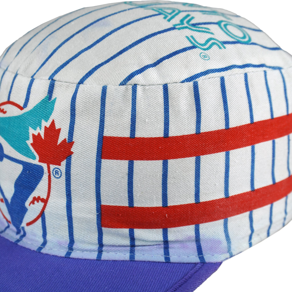 MLB - Toronto Blue Jays Pinstripe Painter Pillbox Hat 1990s OSFA Vintage Retro Baseball