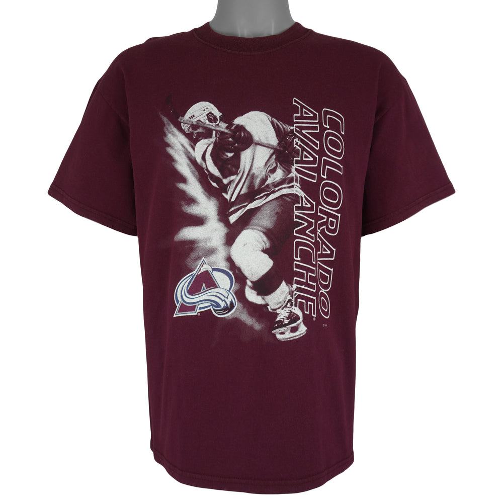 NHL (M&O) - Colorado Avalanche Player T-Shirt 1990s Large Vintage Retro Hockey