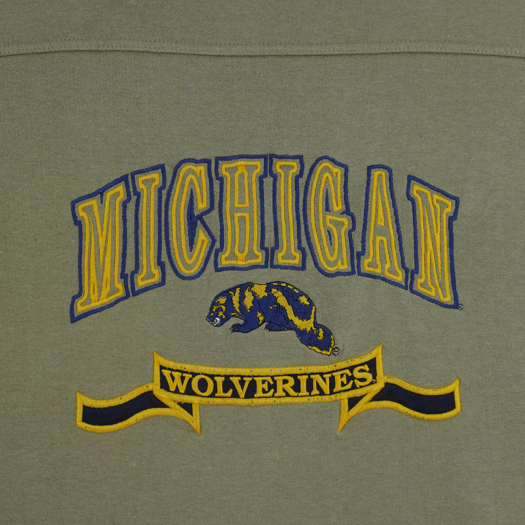 NCAA (CS) - Michigan Wolverines Embroidered Crew Neck Sweatshirt 1990s X-Large Vintage Retro