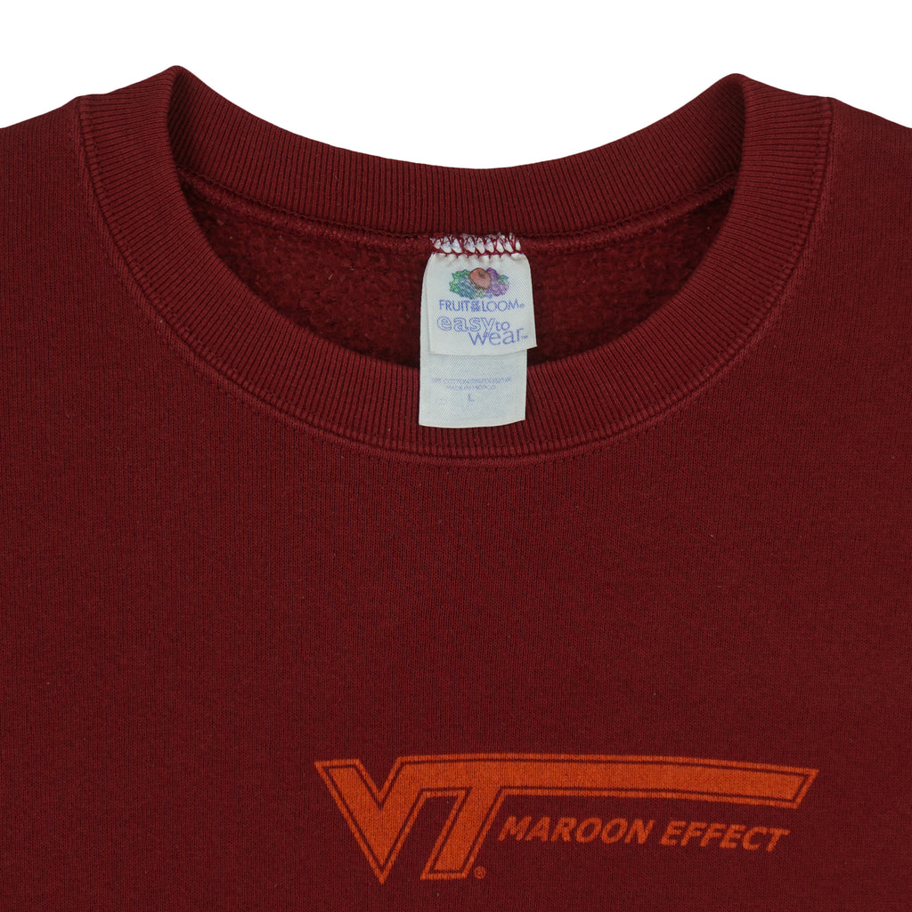 NCAA - Virginia Tech Official Gameday Crew Neck Sweatshirt 1990s Large Vintage Retro