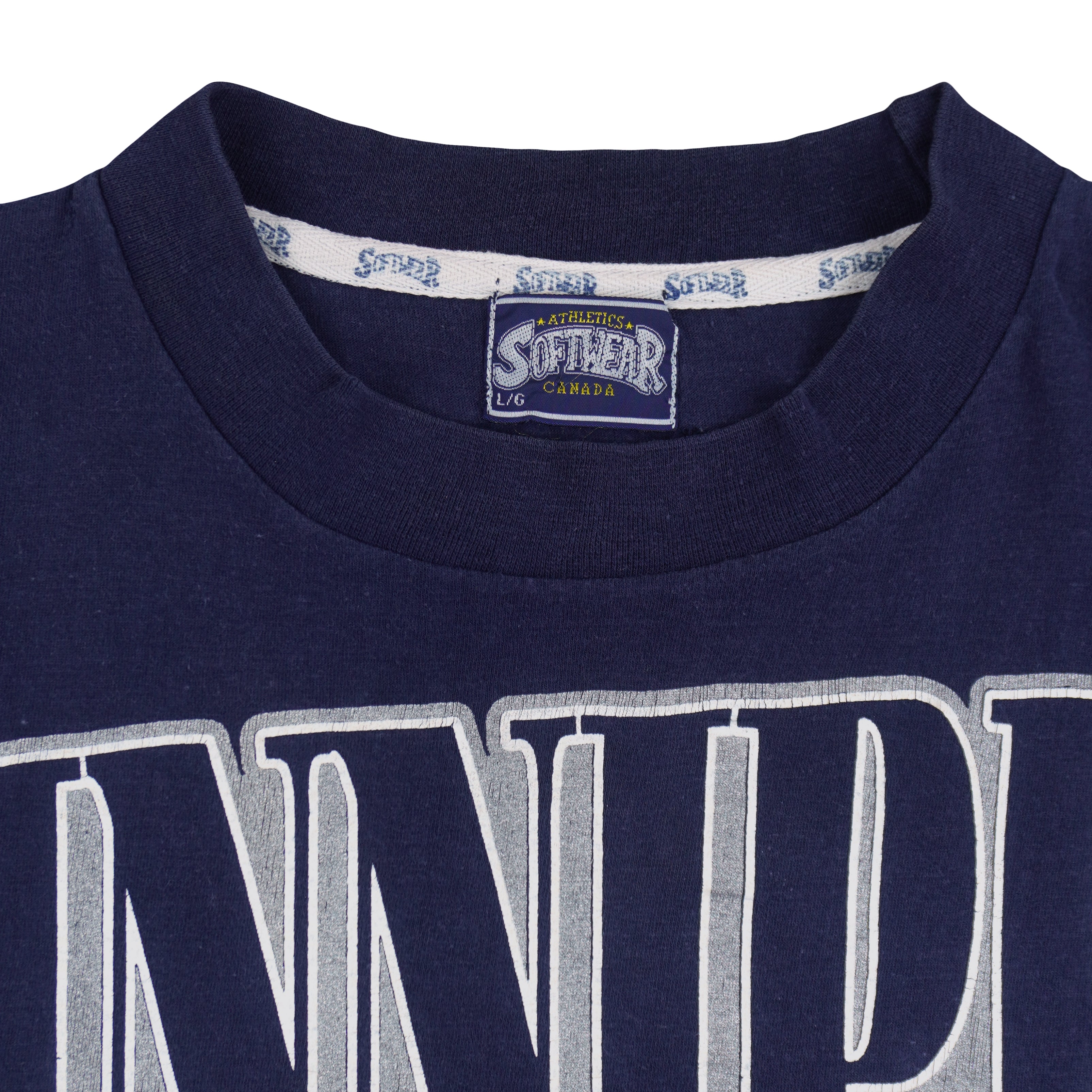 NHL (Softwear) - Winnipeg Jets Single Stitch T-Shirt 1993 Large Vintage Retro Hockey