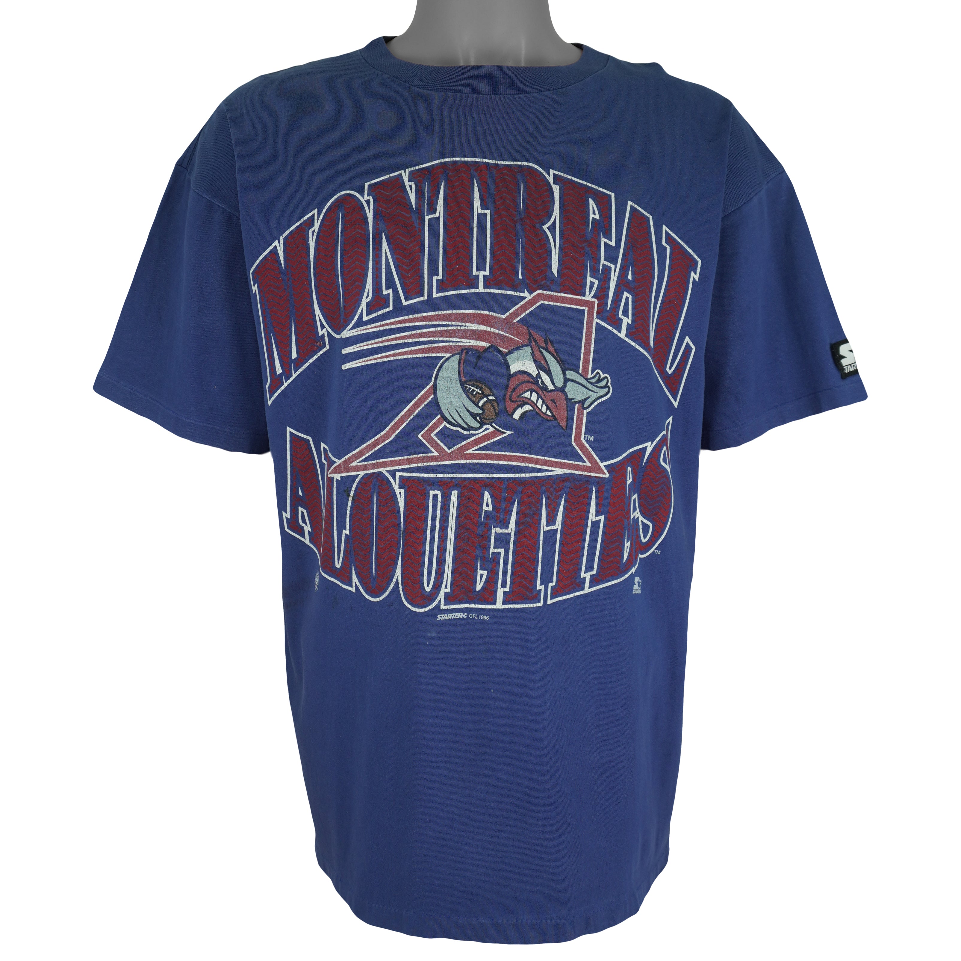 Starter (CFL) - Montreal Alouettes Single Stitch T-Shirt 1996 Large Vintage Retro Football