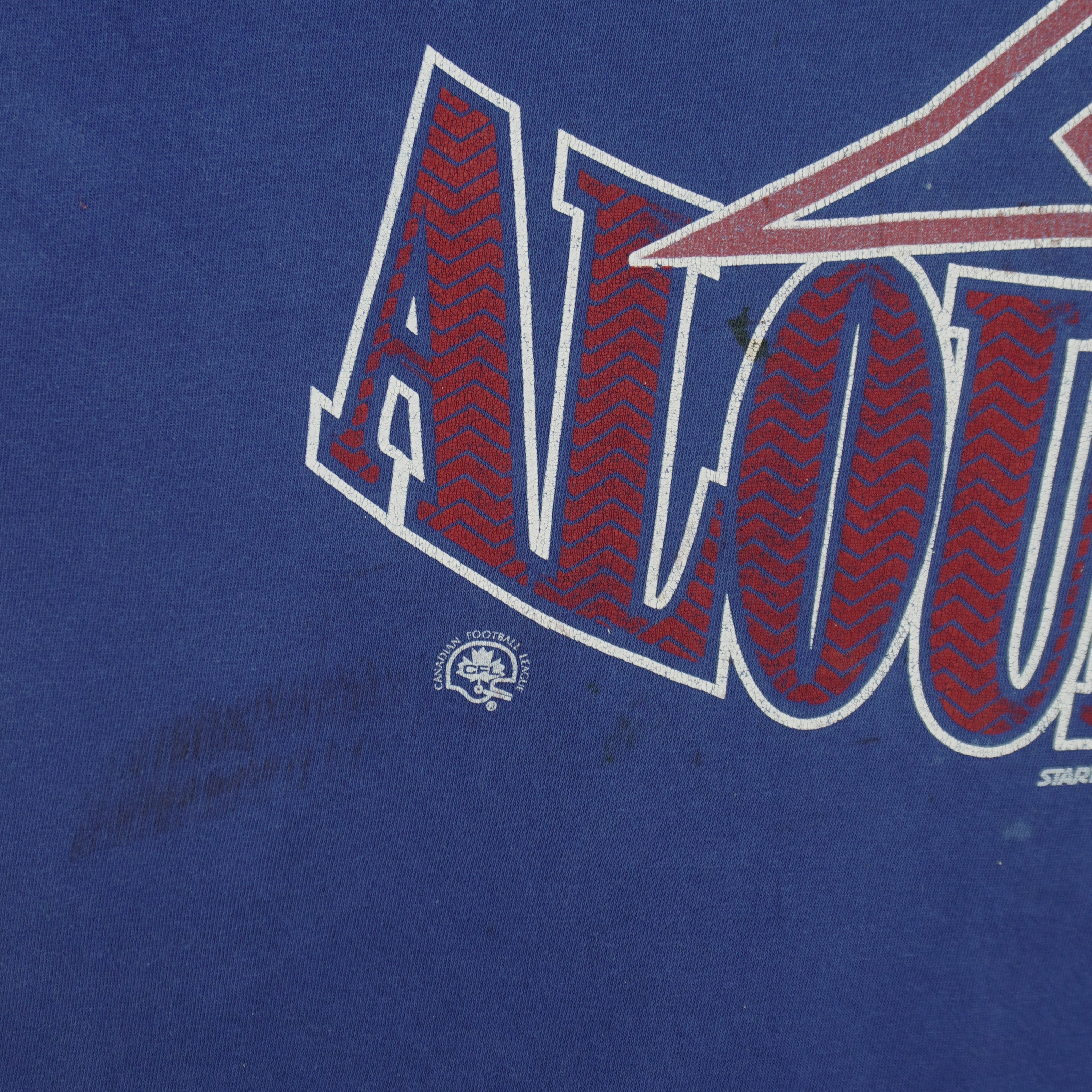 Starter (CFL) - Montreal Alouettes Single Stitch T-Shirt 1996 Large Vintage Retro Football