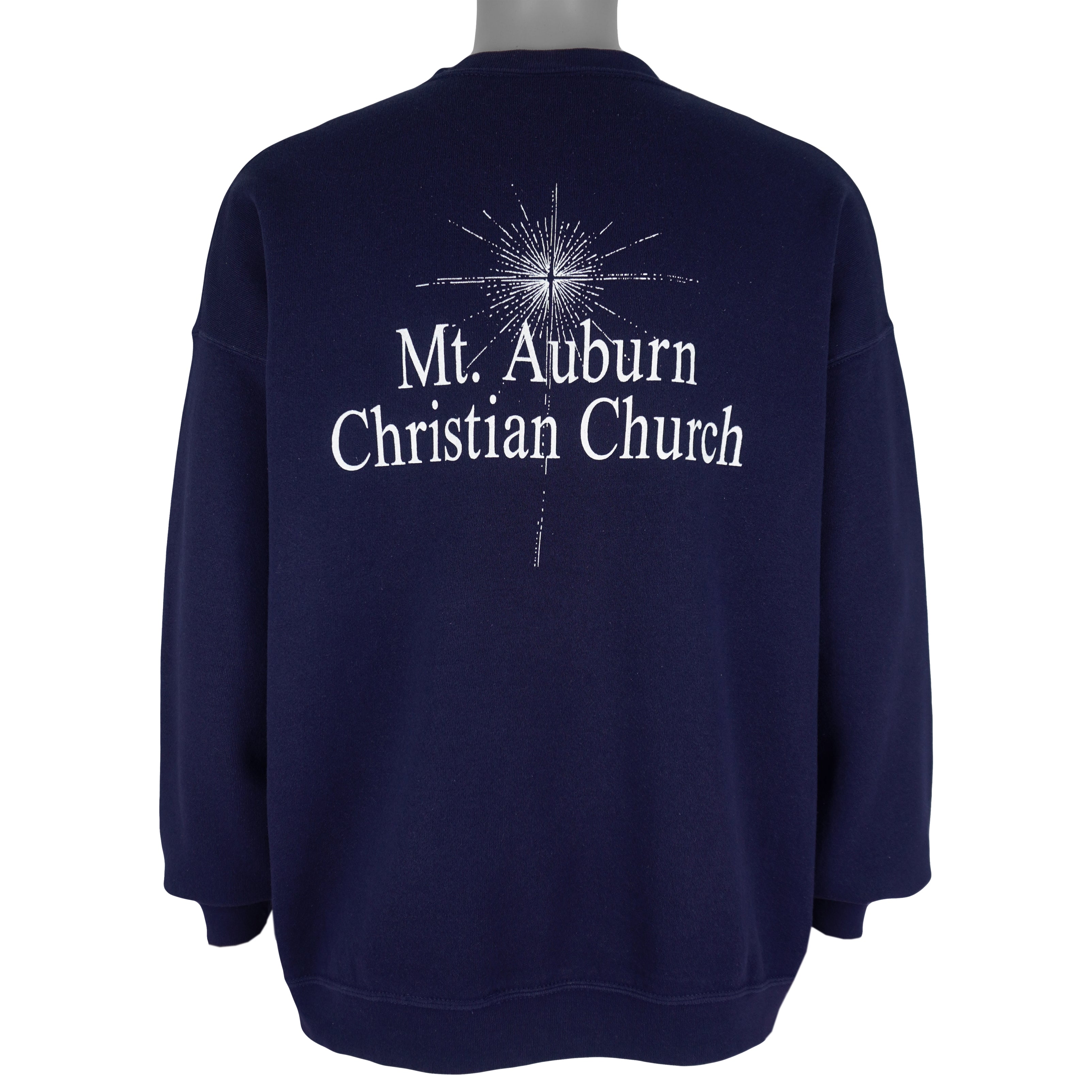 Vintage (Lee) - Mt. Auburn Christ The Savior Is Born Crew Neck Sweatshirt 2001 X-Large Vintage Retro