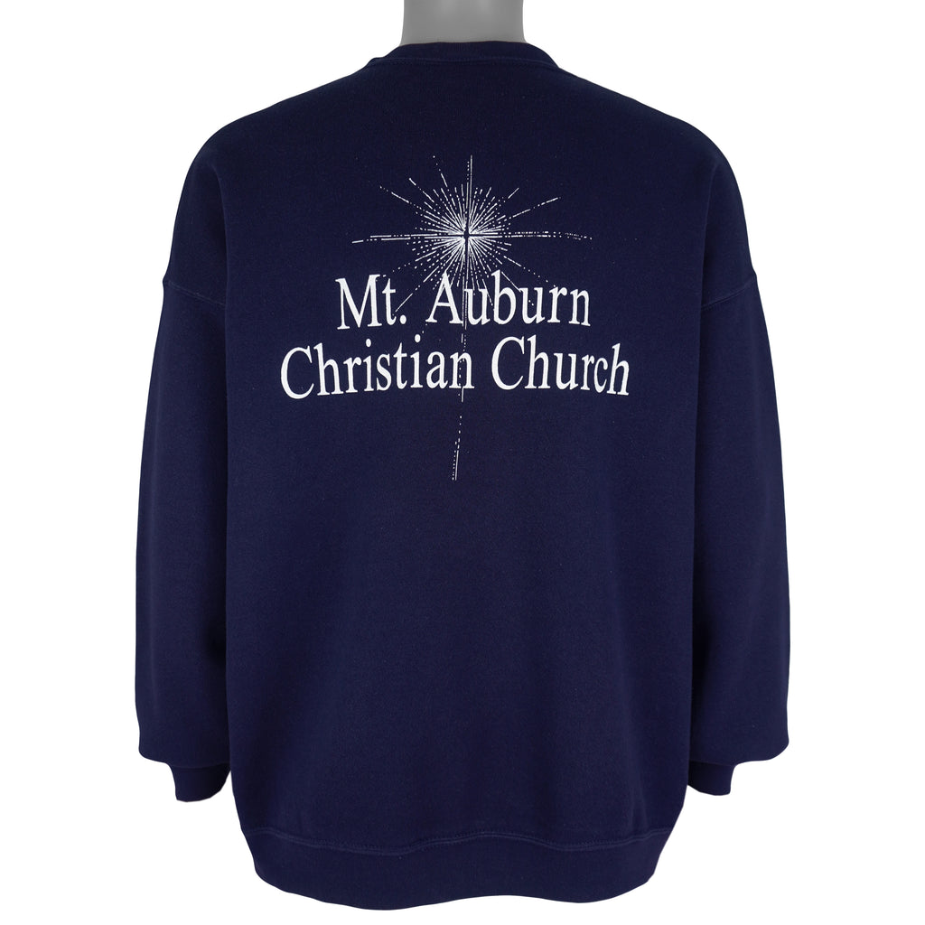 Vintage (Lee) - Mt. Auburn Christ The Savior Is Born Crew Neck Sweatshirt 2001 X-Large Vintage Retro