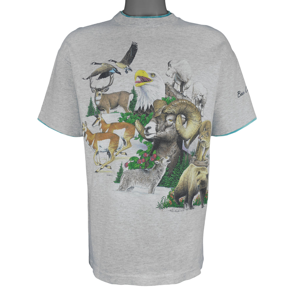 Vintage (Signal Sports) - Bear Country U.S.A Animals Roll Up Sleeves T-Shirt 1991 Large Vintage Retro