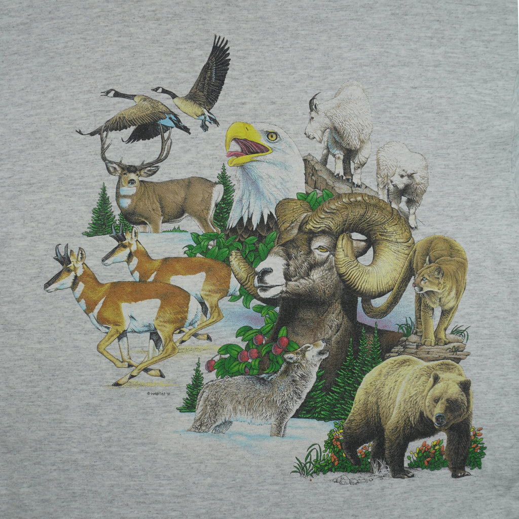 Vintage (Signal Sports) - Bear Country U.S.A Animals Roll Up Sleeves T-Shirt 1991 Large Vintage Retro