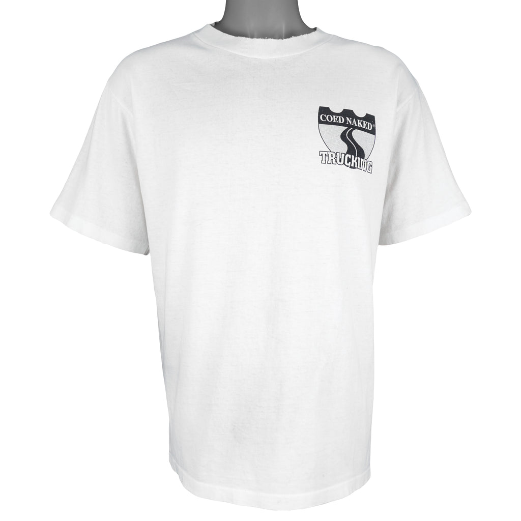 Vintage (H.L.Miller) - Coed Naked Trucking Single Stitch T-Shirt 1990s Large Vintage Retro