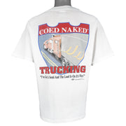 Vintage (H.L.Miller) - Coed Naked Trucking Single Stitch T-Shirt 1990s Large Vintage Retro